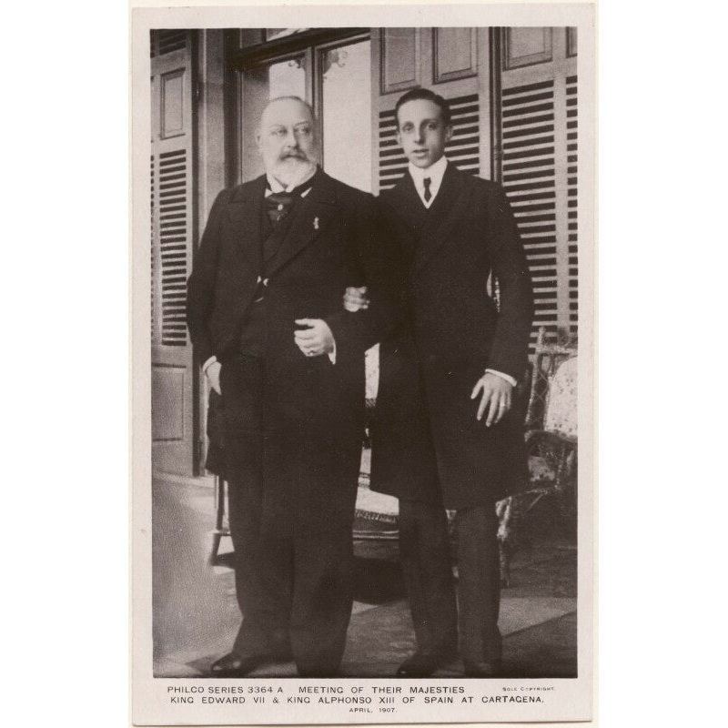 ‘Meeting of Their Majesties King Edward VII & King Alphonso XIII of Spain at Cartegena’ Greetings Card