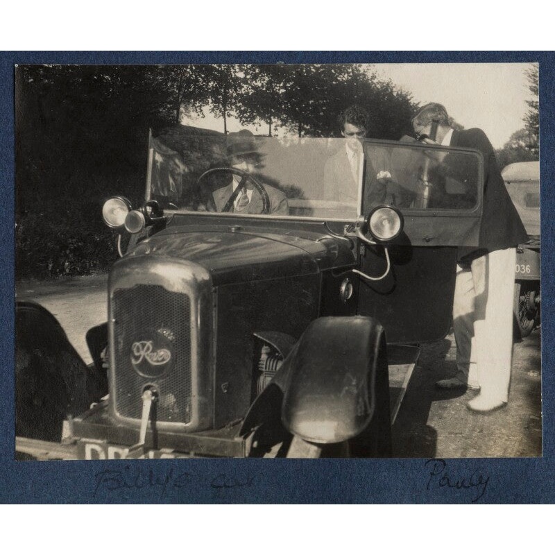 ‘Billy’s car’ (William Henry Smith, 3rd Viscount Hambleden; Bob Gathorne-Hardy; Arthur Paul Gore, 7th Earl of Arran) Greetings Card