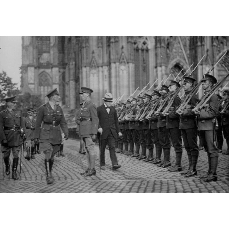 Winston Churchill inspecting a guard of honour Greetings Card