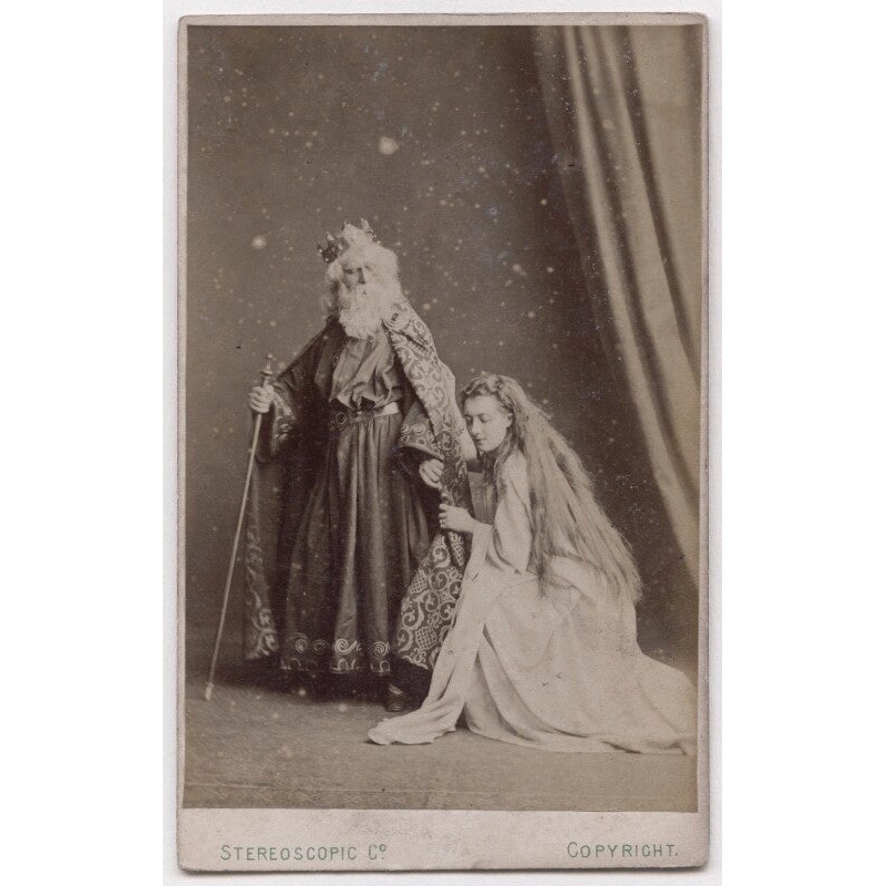 William Wybert Rousby as King Lear; Clara Marion Jessie Rousby (ne Dowse) as Cordelia in ‘King Lear’ Greetings Card