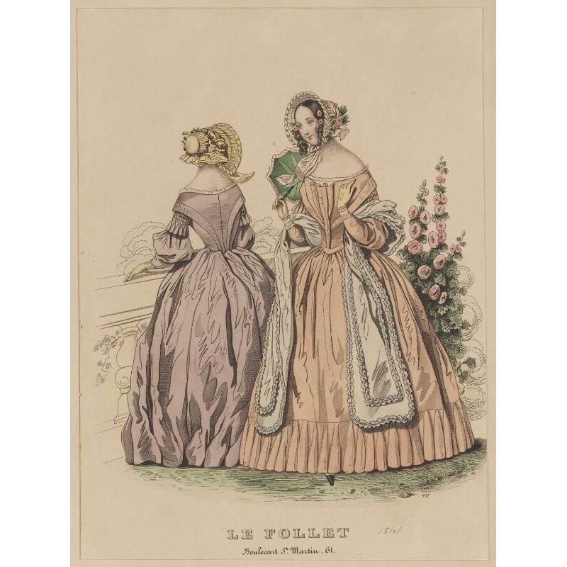 Toilettes de Longchamps, May 1841 Portrait Print
