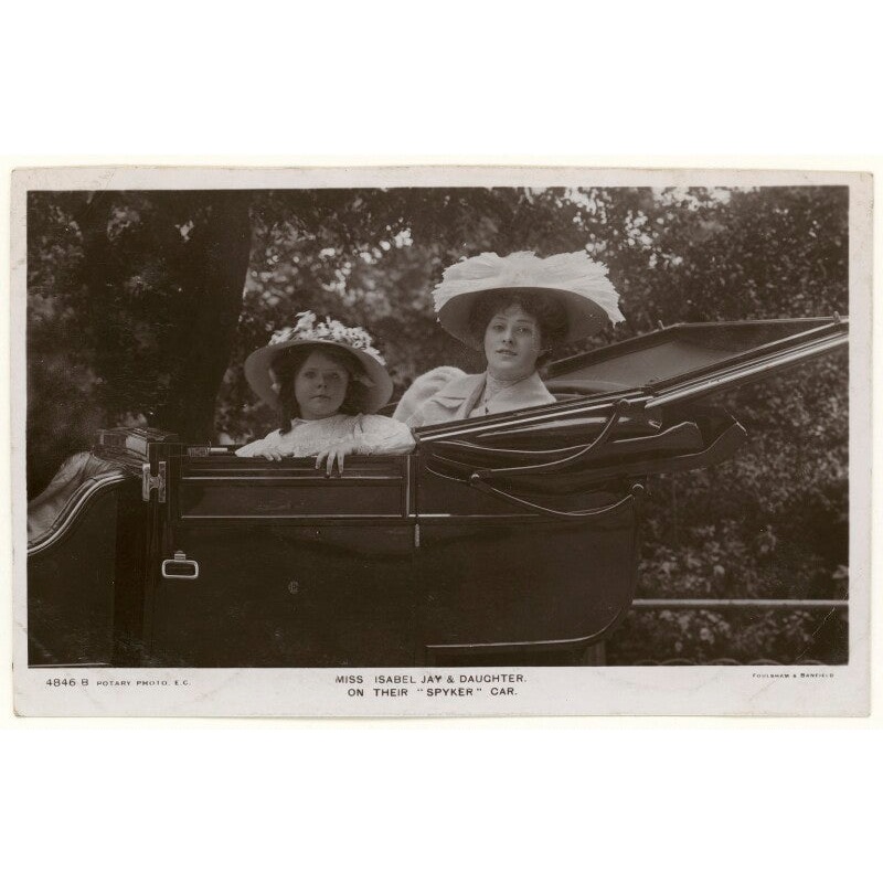 ‘Isabel Jay & Daughter on their Spyker Car’ (Isabel Jay; Hon. Cecilia Claribel Anderson (ne Cavendish)) Greetings Card