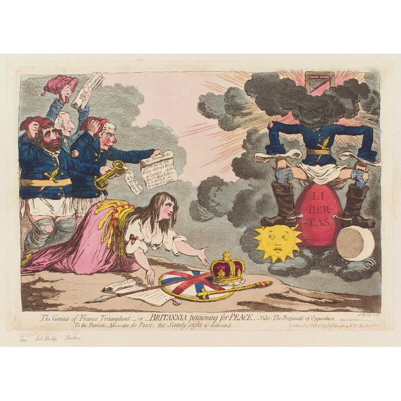 ‘The genius of France triumphant, – or – Britannia petitioning for peace’ Portrait Print
