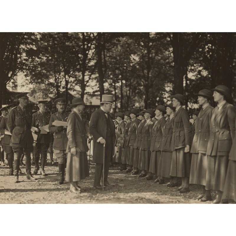 Winston Churchill reviewing the Queen Mary’s Army Auxiliary Corps Greetings Card