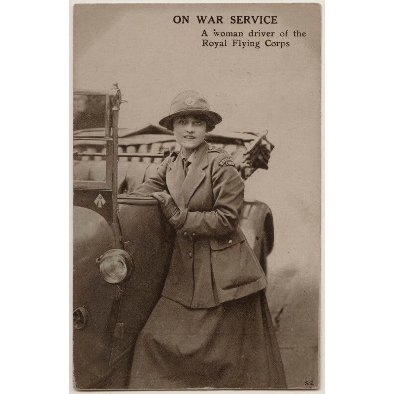 ‘A woman driver of the Royal Flying Corps’ (An unknown woman) Greetings Card