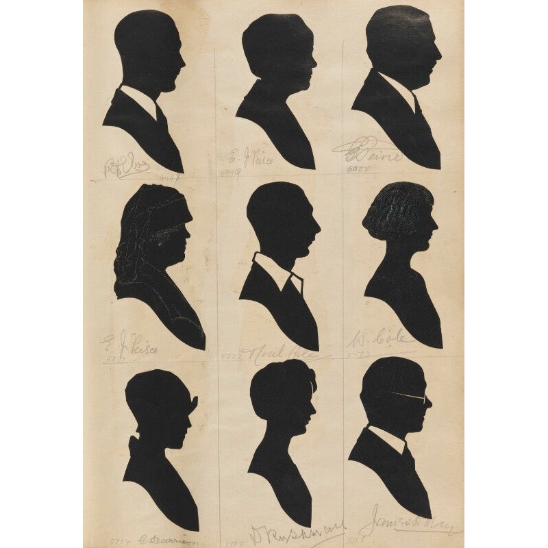 Tourists on the West Pier, Brighton (An unknown man; E.J. Peirce; ? Peirce; E.J. Peirce; Neil Cole; W. Cole; C. Harrison; D. Rushmall; James L. May) Portrait Print