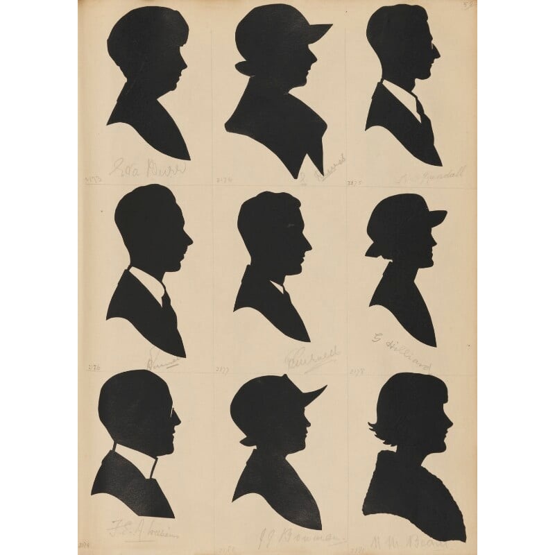 Tourists on the West Pier, Brighton (Eva Mary Burr (ne Jeffrey); L. Reeves; N.D. Randall; Hummel?; M. Curwell?; G. Hilliard; F.E.A. Williams; J.J. Bowman; N.M. Beard) Portrait Print