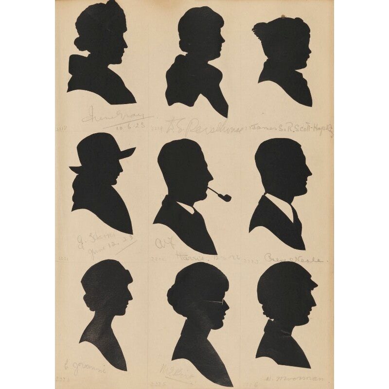 Tourists on the West Pier, Brighton (Irene Gray; W.S. Persehouse; Sir James Sidney Rawdon Scott-Hopkins; G. Harris; Alf? Harris; Owen? Neale; E. Govanni; M.E. Bert?; W. Moorman) Portrait Print