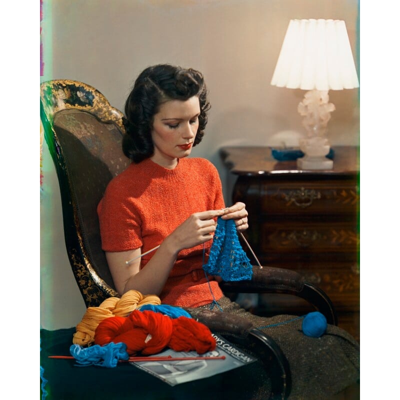 Womens knitwear advertisement Greetings Card