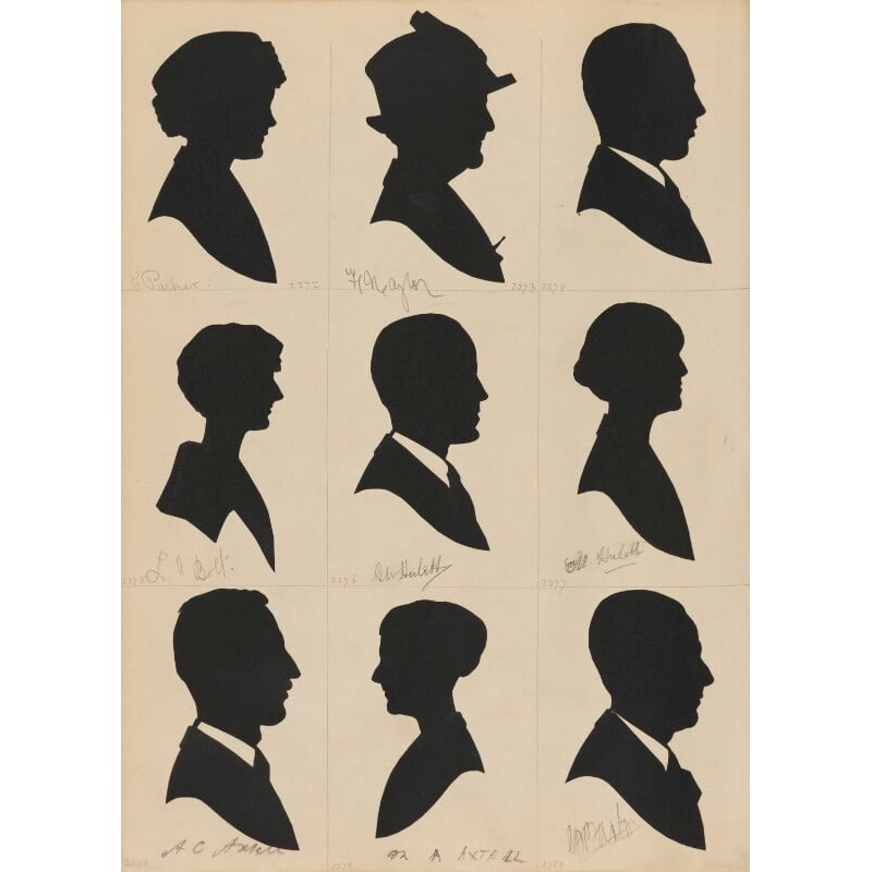 Tourists on the West Pier, Brighton (C. Pacher; H. Naylor?; an unknown sitter; L.A. Bolt?; George Walter Hulett; Margery A. Hulett (ne Barlow); A.C. Axtell; M.A.? Axtell; C.A.? Martin) Portrait Print