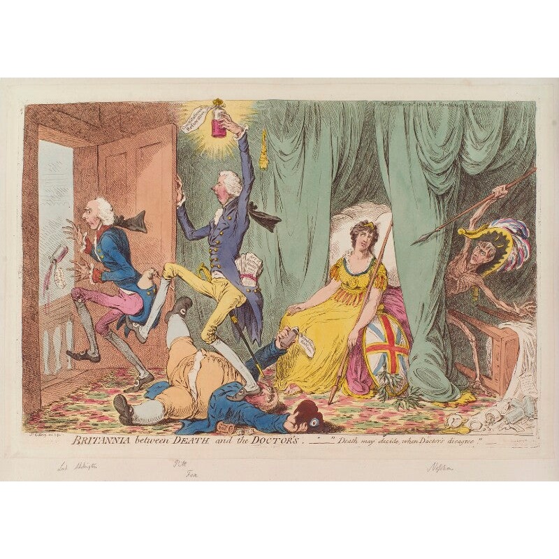 ‘Britannia between death and the doctor’s’ Portrait Print