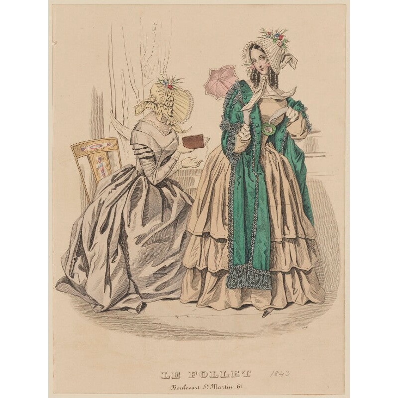 Walking dress, June 1843 Portrait Print