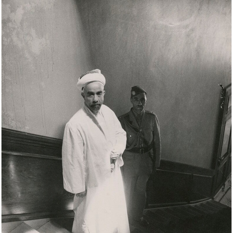 Abdullah bin Husayn, Emir of Transjordania in his palace at Amman and an unknown man Portrait Print