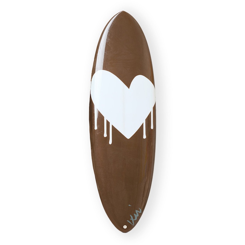 Drippy Heart Cocoa Surfboard-Vertical & Horizontal-Cocoa